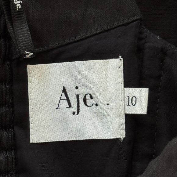 Aje Baret Strapless Linen-Blend Mini Dress Black AU 10 US 6 NWT - Picture 6 of 10